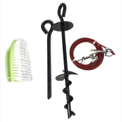 Huisdier Spiraal Ground Nail Vaste stapel met dubbele kop Haak Stalen draad trektouw