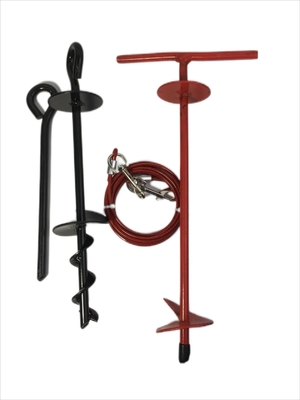 Huisdier Spiraal Ground Nail Vaste stapel met dubbele kop Haak Stalen draad trektouw