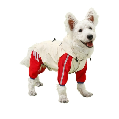Waterdicht reflecterend viervoetige huisdier hond regenjas kleding met hoed voor kleine dieren