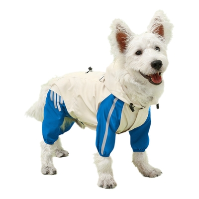 Waterdicht reflecterend viervoetige huisdier hond regenjas kleding met hoed voor kleine dieren