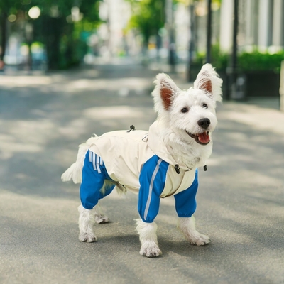Waterdicht reflecterend viervoetige huisdier hond regenjas kleding met hoed voor kleine dieren