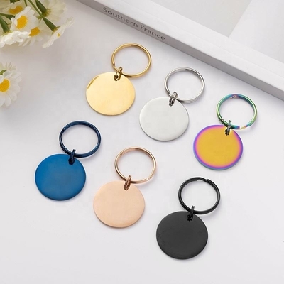 Gepersonaliseerde Pet Tag roestvrij staal cirkel gegraveerde naam ID kraag voor hond kat cadeau