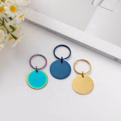Gepersonaliseerde Pet Tag roestvrij staal cirkel gegraveerde naam ID kraag voor hond kat cadeau