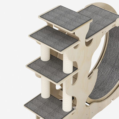 ALT-FBB-275 Houten kat die hardloopt Stil huis Interactief speelgoed