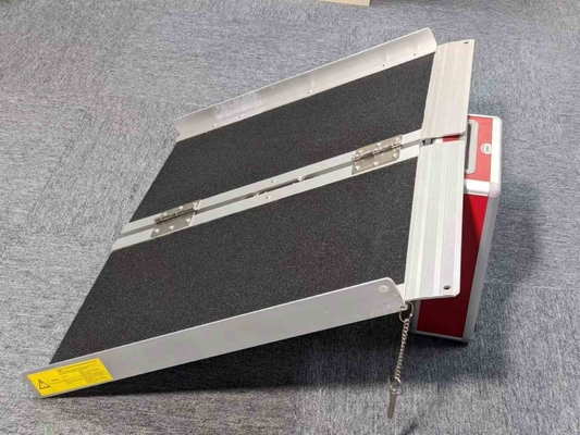 2-8ft Aluminium rolstoelbalk Niet-glijdende opvouwbare balk voor deurdrempel Draagbare balk