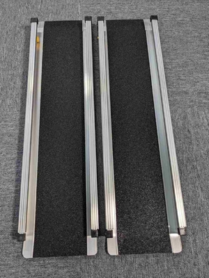 2-8ft Aluminium rolstoelbalk Niet-glijdende opvouwbare balk voor deurdrempel Draagbare balk