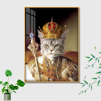 Honden Katten Huisdier Portret Op maat gemaakt Aluminium frame Meerdere huisdieren Decoratief schilderen