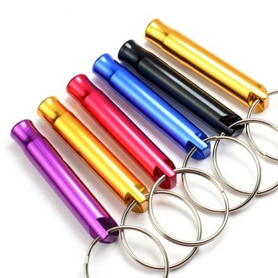 Zelfverdediging Metalen fluit sleutelhanger voor overlevingsveiligheid en kleurrijke sleutelhanger fluitjes