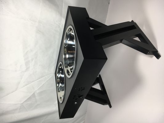 Zwart roestvrij staal dubbele schalen staan voor grote honden Geen lek niet-slip verstelbare hoogte cervicale bescherming