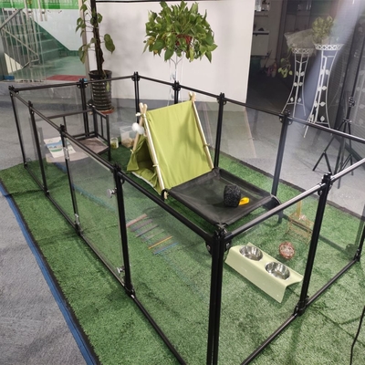 Dierenpatroon Aluminium vouwbaar speeltuin voor huisdieren 12 panelen Zwart 65 x 91 cm voor honden
