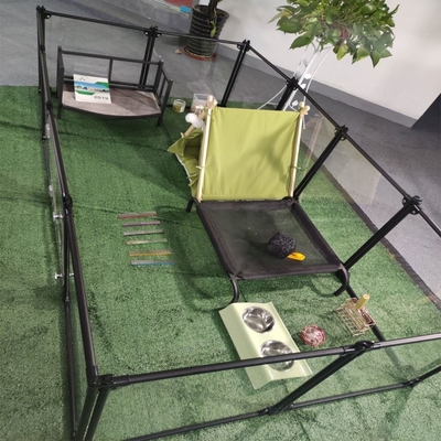 Dierenpatroon Aluminium vouwbaar speeltuin voor huisdieren 12 panelen Zwart 65 x 91 cm voor honden