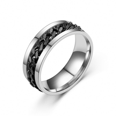 Punk mannen draaibare accessoire ring roestvrij staal titanium band voor vrouwen