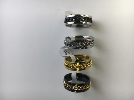 Punk mannen draaibare accessoire ring roestvrij staal titanium band voor vrouwen