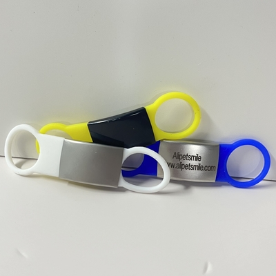 Honden Silicone Slide op Honden Tag Blank roestvrij staal Huisdier ID Tag met Custom Laser Logo