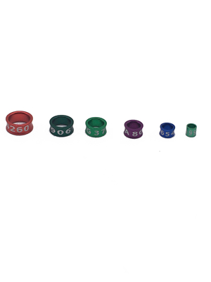 Multicolor laser gesneden aluminium legering vogelbeen ring voor vogel identificatie markers