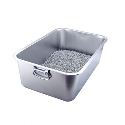 45x30x10cm Grootte Wasbare kattoiletdoos voor het reinigen van huisdieren Roestvrijstalen materiaal