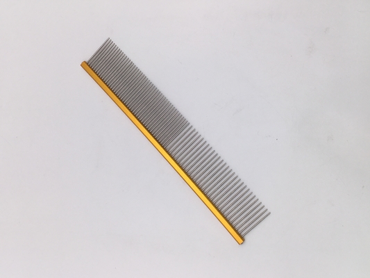 Gepersonaliseerd logo roestvrij staal huisdier open knoop kam 19cmx3.2cm voor huisdier verzorging behoeften
