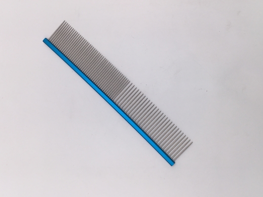 Gepersonaliseerd logo roestvrij staal huisdier open knoop kam 19cmx3.2cm voor huisdier verzorging behoeften
