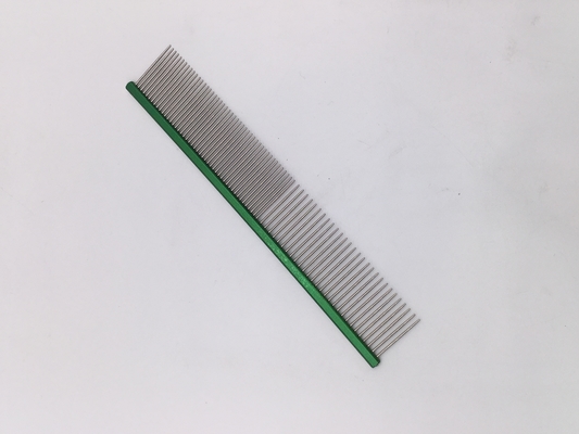 Gepersonaliseerd logo roestvrij staal huisdier open knoop kam 19cmx3.2cm voor huisdier verzorging behoeften