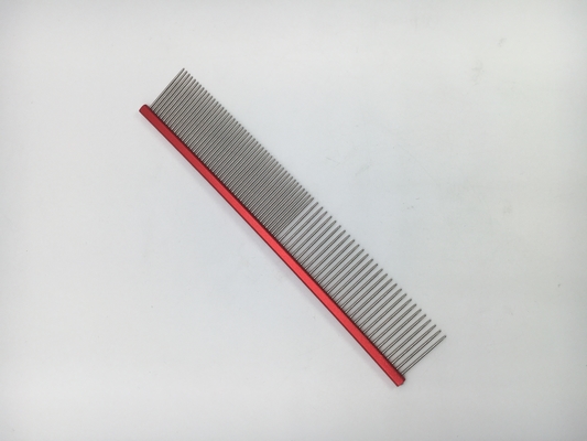 Gepersonaliseerd logo roestvrij staal huisdier open knoop kam 19cmx3.2cm voor huisdier verzorging behoeften