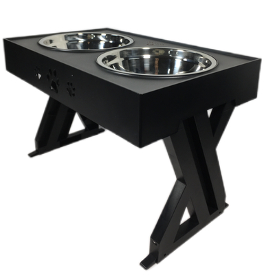Zwarte Lifttafel van roestvrij staal Hondenkop Drinktafel Verstelbare voedingsbeker 45*26*28cm