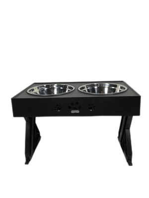 Zwarte Lifttafel van roestvrij staal Hondenkop Drinktafel Verstelbare voedingsbeker 45*26*28cm