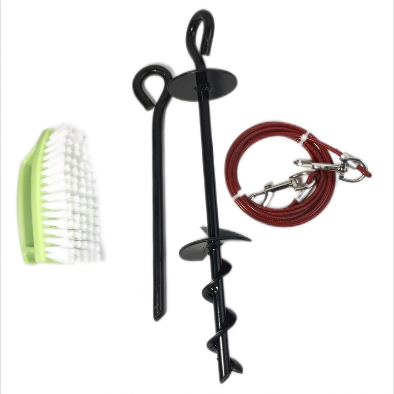 Huisdier Spiraal Ground Nail Vaste stapel met dubbele kop Haak Stalen draad trektouw