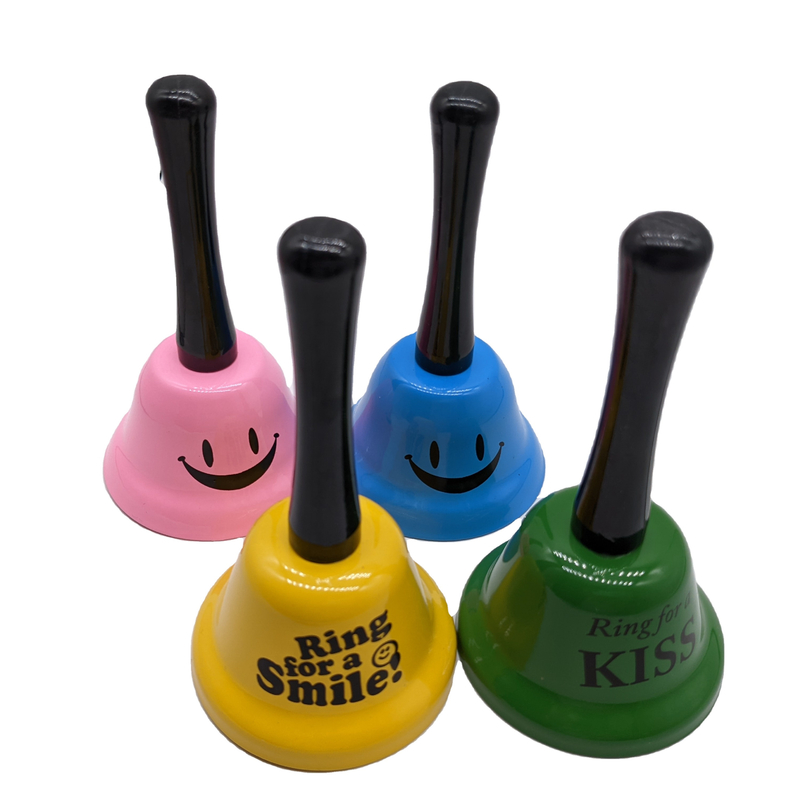 120g Custom Logo Handle Desk Bell Kiss Call Bell Schattige Party Toy Ring voor Hand Bell