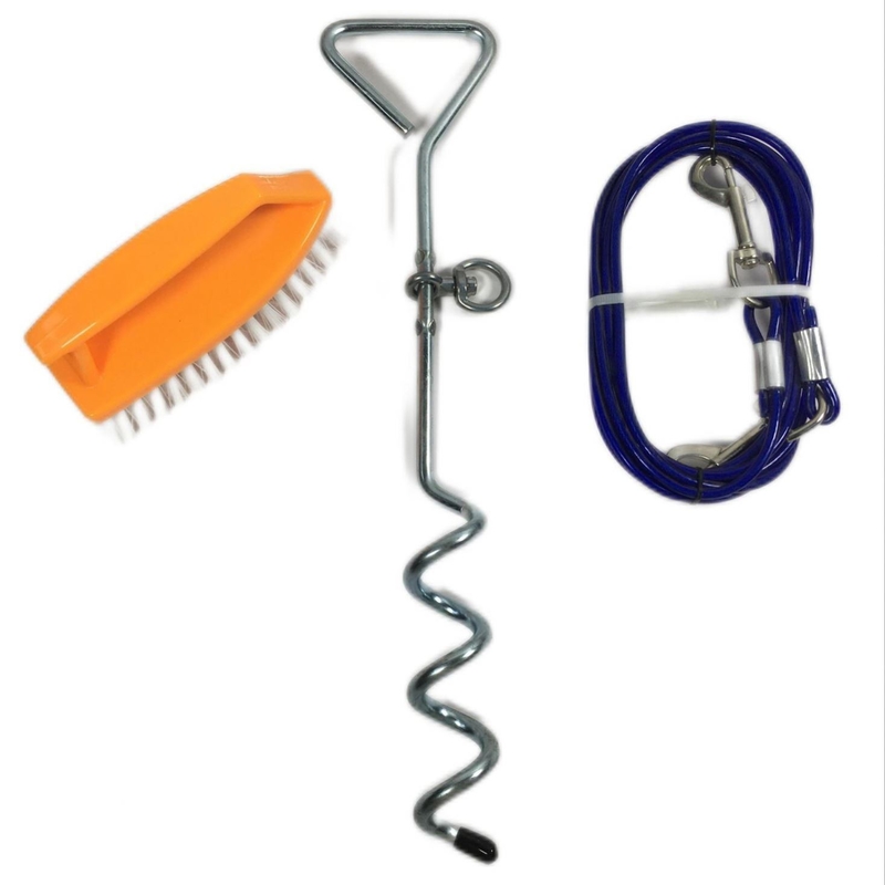 470 g zware troep hond spiraal stalen riem kabel metaal anker voor reizen buiten bind-out ketens