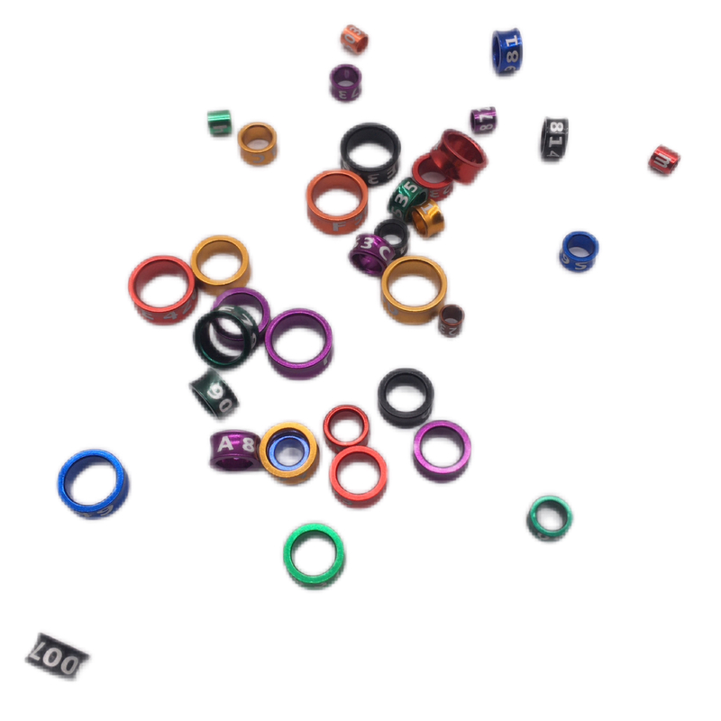 Multicolor laser gesneden aluminium legering vogelbeen ring voor vogel identificatie markers