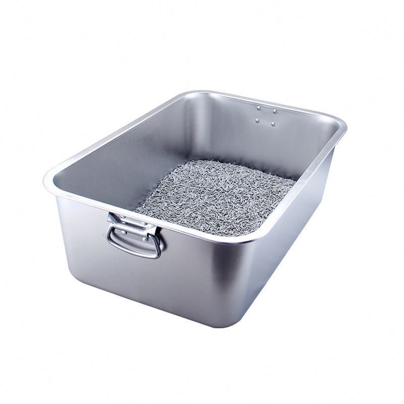 45x30x10cm roestvrij staal kattenbak gemakkelijk open type voor ontlasting