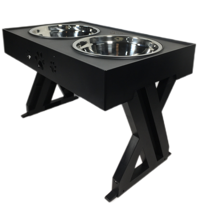 Zwarte Lifttafel van roestvrij staal Hondenkop Drinktafel Verstelbare voedingsbeker 45*26*28cm